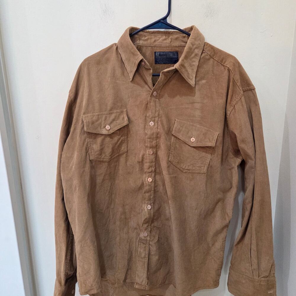 Men's Corduroy  Long Sleeve Shirt by V.I.P. 100% Cotton,